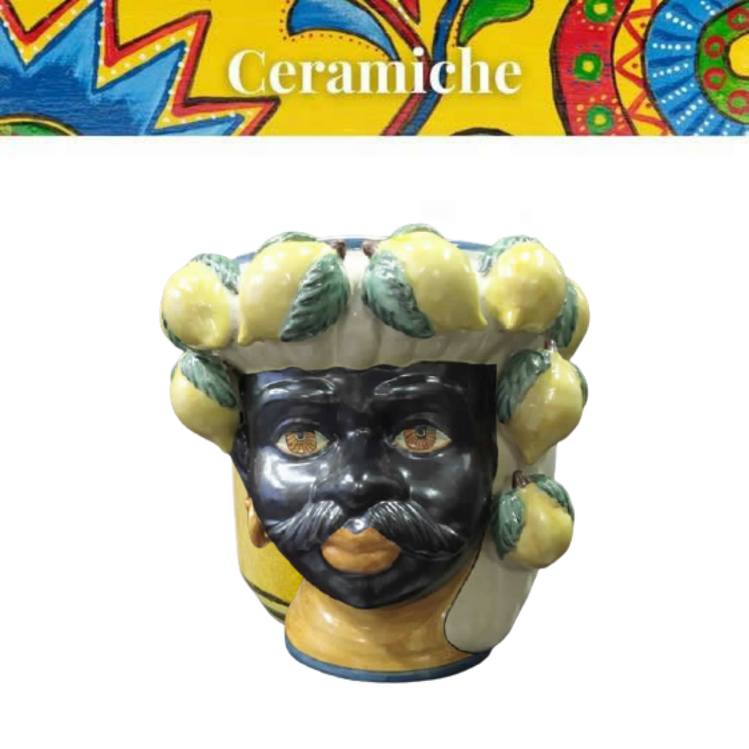Testa Uomo con limoni cm. 32